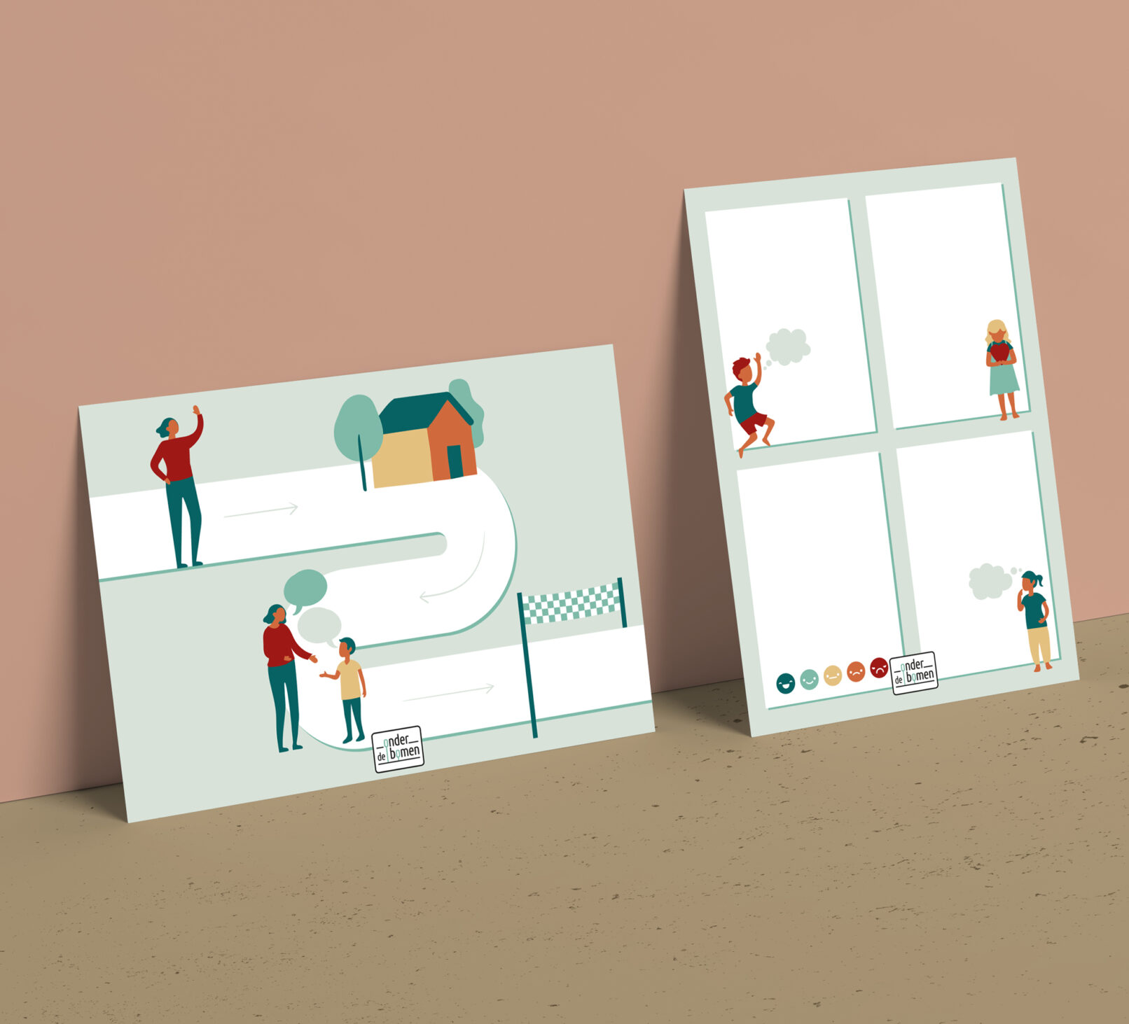 kaart onder de bomen